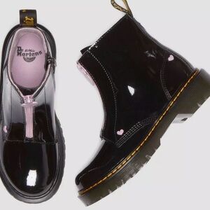 Dr. Martens Black and Pink Patent Leather Boots